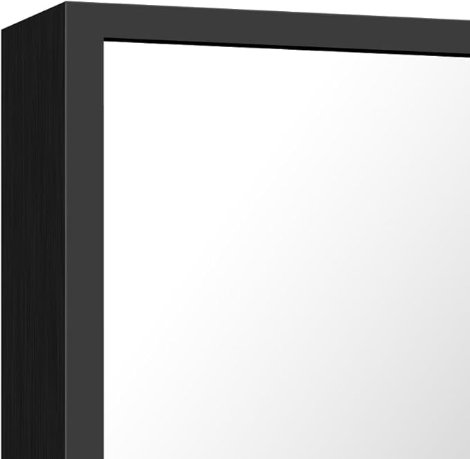 Bathroom Mirror,36x40 inch Wall Mirror for Bathroom Wall Mounted Black Rectangle Square Corner Mirrors, Black Bathroom Mirror for Living Room, Farmhouse, Bedroom Entryway, Horizontal/Vertical-StrideForce Fitness