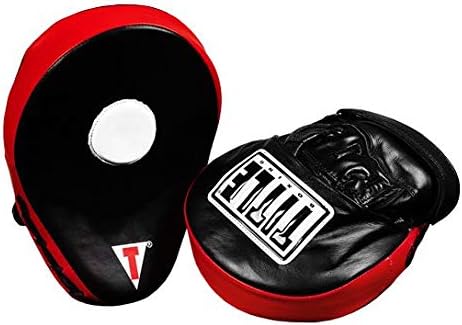 TITLE Boxing Icredi-Ball Leather Punch Mitts 2.0, Black/Red - Boxing Pads, Muay Thai, Focus Mitts, MMA Equipment, Kickboxing-StrideForce Fitness