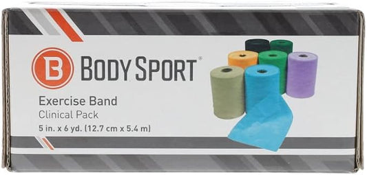 BodySport® Exercise Band, 5 in. x 6 yd. - Professional Resistance Bands for Home Fitness & Gym Exercises - Workout & Rehab Equipment-StrideForce Fitness