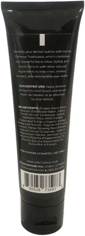 Colloidal Silver Toothpaste - Refresh Mint - Remineralize Tooth Enamel - SLS & Fluoride Free Cavity Protection - Gum Health - Bad Breathe - Gingivitis - Coral Calcium & Xylitol - 3.4oz - Pack of 2