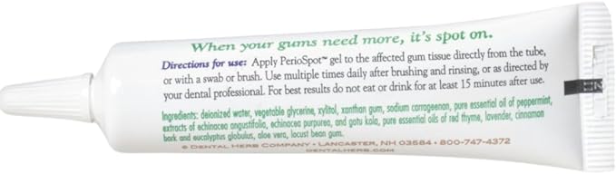 Dental Herb Company - PerioSpot Mouth Sore and Gum Care Gel - Soothes and relieves discomfort from Canker sores and Gum Irritation (.5 oz.)