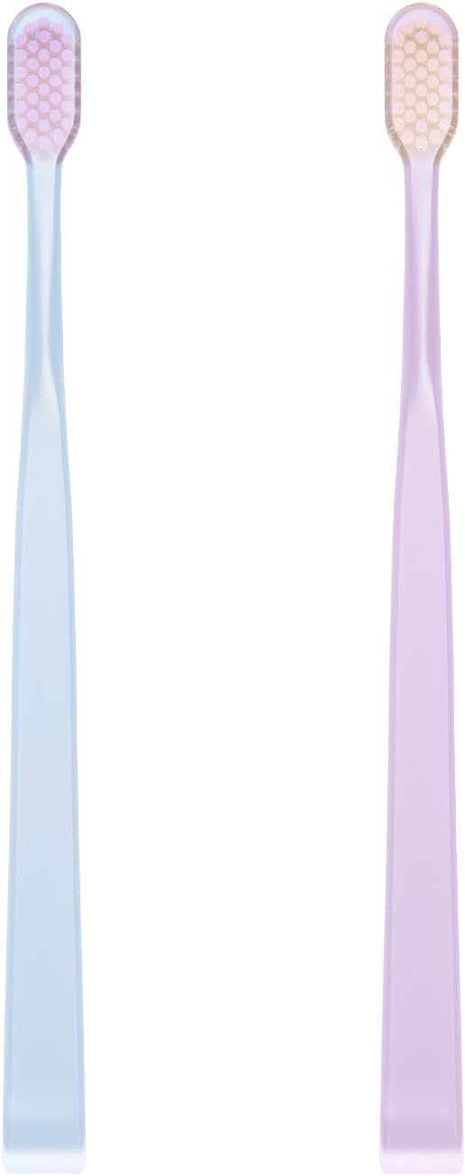 8 PCS Soft Bristle Adult Toothbrush, Manual Toothbrush Extra Gentle for Sensitive Teeth and Gums, Multi-Color Basic Teeth Brush Set for Daily Oral Care (2 Colors