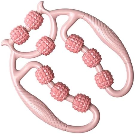 HEEPDD 9 Wheels Muscle Roller, Leg Massager Muscle Relaxation Stretching Roller Foam Roller Deep Tissue Massager for Thigh Arms Leg Waist (Pink)-StrideForce Fitness