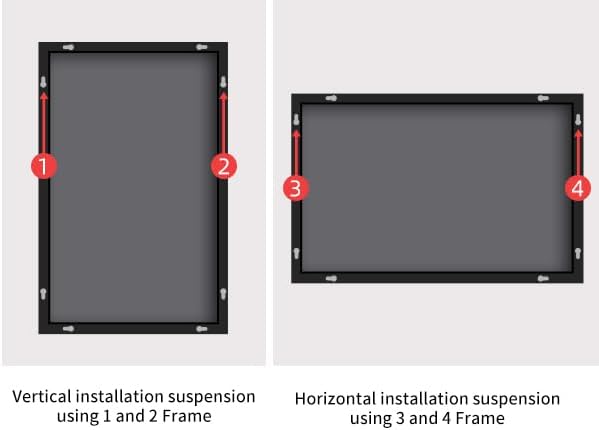 Bathroom Mirror,55x36 inch Large Wall Mirror for Bathroom Wall Mounted Black Rectangle Corner Mirrors,Black Bathroom Mirror for Living Room,Farmhouse,Bedroom Entryway,Horizontal/Vertical-StrideForce Fitness