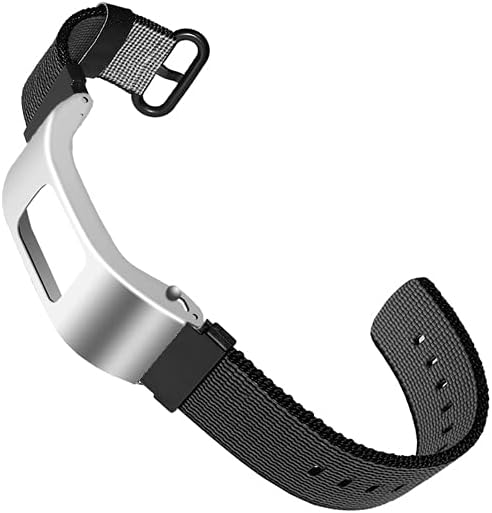 Classic Nylon Weave Band Compatible with Garmin Garmin vivofit 4 Activity Tracker Bands Replacement Accessory with Metal Case for Women Men