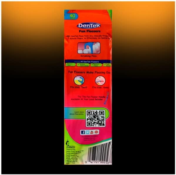 DenTek Kids Fun Flossers, Wild Fruit Flavor, 40 Each (Pack of 6)