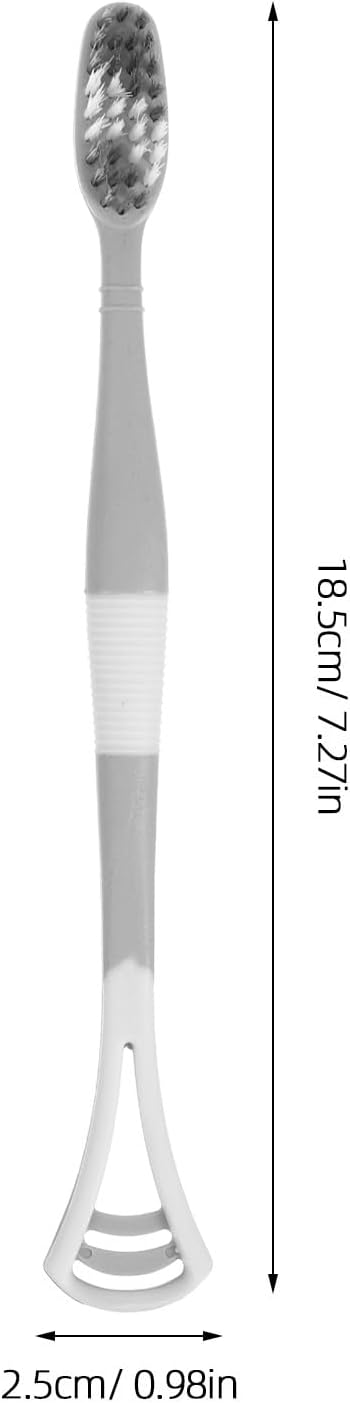 VILLCASE 8Pcs Soft Head Toothbrush and Tongue Scraper Set, Dual-Use Silicone Oral Cleaning Tools for Adults, Portable Travel and Household Dental Care Kit