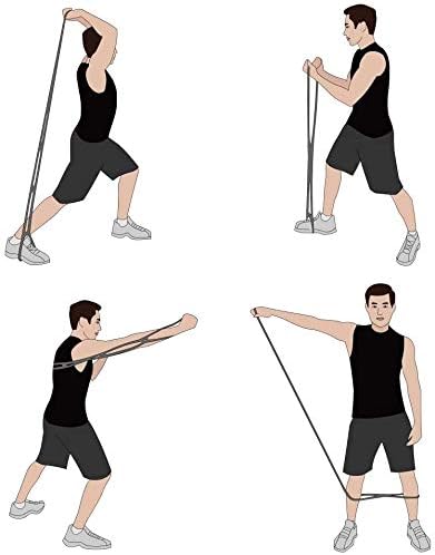 7 Rings Stretch Exercise Band, Portable Silicone Elastic Resistance Band Pilates Flexbands Yoga Stretching Strap Physical Therapy Rehab Belt, Home Gym Workout Equipment for Full Body Exercise-StrideForce Fitness