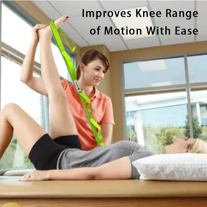 Stretching Strap Yoga Strap with Loops, Stretch Straps for Physical Therapy, Non-Elastic Exercise Strap for Pilates, Dance and Gymnastics with Workout Guide-StrideForce Fitness