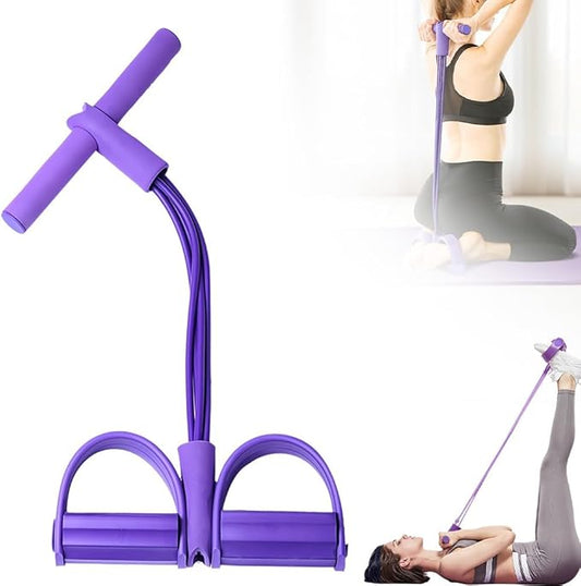 21 Fitness Resistance Bands-6 Tube Pedal Ankle Puller | 2025 Upgrade 6-Level Elastic Exercise Bands with Yoga Pedal | Natural Latex Workout Equipment for Sit Up/ABS/Leg Training (Women & Men)-StrideForce Fitness