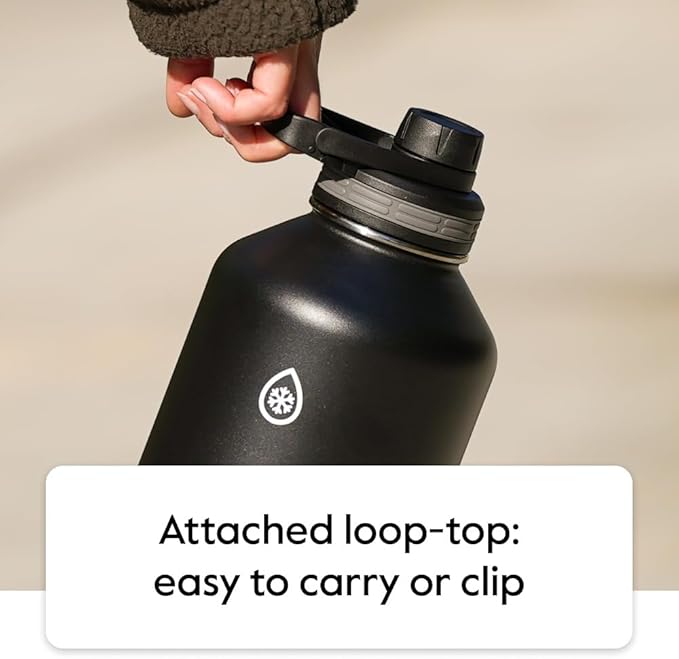 ThermoFlask Bottle with Spout Lid - Stainless Steel Water Bottles with Double-Wall Insulation & BPA-Free Spout Lids - Leak-Proof Reusable Bottles & Lids - 40 oz, Superior Blue / Mauve (2 Pack)-StrideForce Fitness