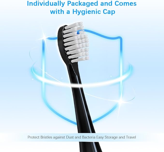 Replacement Brush Heads for ๐ช๐ฎ๐๐ฒ๐ฟ๐ฝ๐ถ๐ธ ๐๐จ๐ง๐ข๐-๐
๐ฎ๐ฌ๐ข๐จ๐ง 2.0 Flossing Toothbrush Head fit (SF-01/ SF-02/ SF-03/ SF-04) 3 Pack Black Soft Bristles with Caps (Black, Full Size)