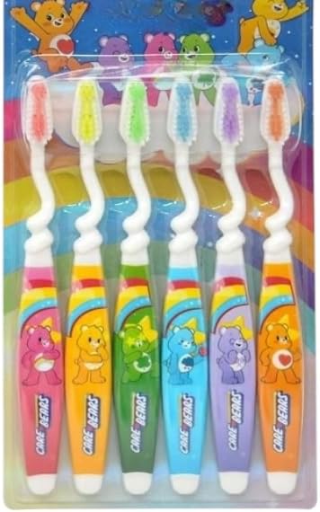 AIAG Kids Toothbrush Set - Bundle with 12 Toothbrushes Featuring Cheer Bear, Funshine Bear for Kids and Toddlers 12 Count