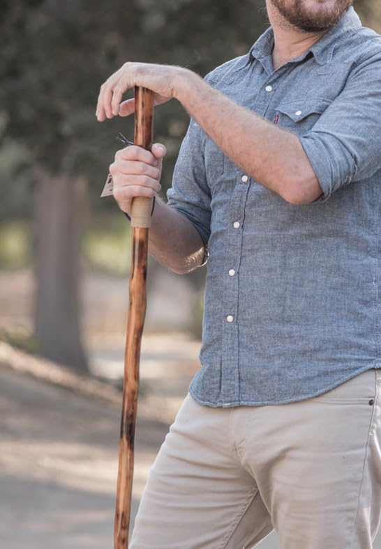 SE Survivor Series 55" Hand Carved Wolf Hiking Stick, Weatherproof, Rope Wrapped, Metal Tip - WS626-55RW-StrideForce Fitness