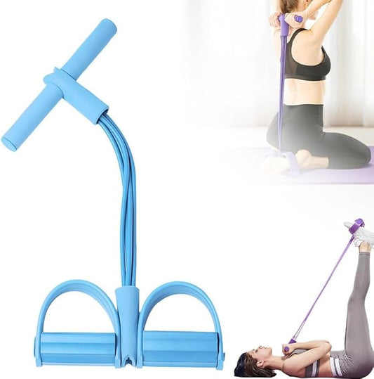21 Fitness Resistance Bands-6 Tube Pedal Ankle Puller | 2025 Upgrade 6-Level Elastic Exercise Bands with Yoga Pedal | Natural Latex Workout Equipment for Sit Up/ABS/Leg Training (Women & Men)-StrideForce Fitness