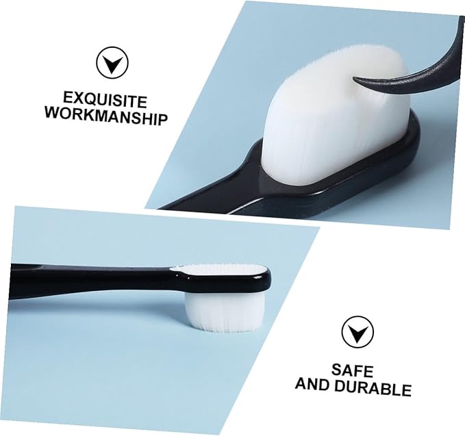 Soft Bristle Toothbrush for Adults and Pregnant Women, 2pcs Extra Soft Gum Care Toothbrushes Ultra-fine Bristles, Black and White, Suitable for Home and Travel Use
