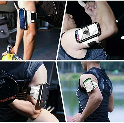 VUP Running Armband 360°Rotatable for iPhone 14/13/Pro Max/Pro/Mini/12/11/SE/Xs/XR/X/8/7/Plus, Fits All 4-6.7 Inch Smartphones, with Key Holder Phone Armband for Running Hiking Biking (Sliver)-StrideForce Fitness