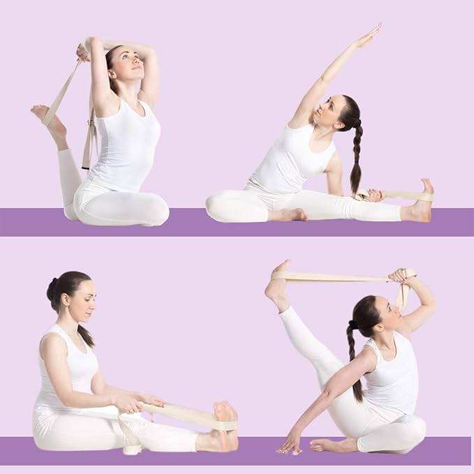 California Yoga Strap | Yoga Belt with Safe Adjustable D-Ring Buckle for Pilates | Stretching Strap | Exercise Bands | Physical Therapy | Improves Sitting Posture-StrideForce Fitness