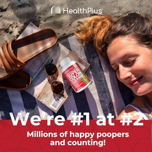 Health Plus Super Colon Cleanse 60 Day Supply of Gentle Gut Cleanse Detox, Psyllium Husk, Probiotics for Constipation Relief & Digestive Support, 240 Capsules-StrideForce Fitness