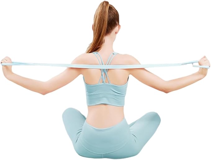 Figure 8 Resistance Band, Arm Back Shoulder Exercise Elastic Rope Stretch Fitness Band, Foot, Leg, Hand Stretcher, Arm Exerciser for Yoga Pilates Stretching Physical Therapy, Home Gym Workout-StrideForce Fitness