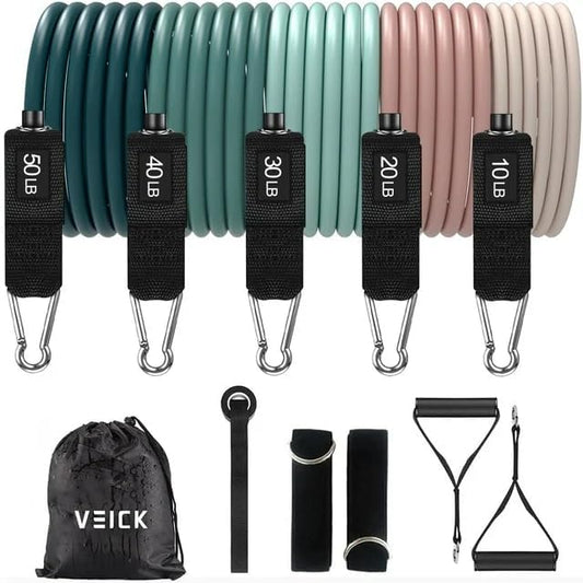 VEICK Resistance Bands, Exercise Bands, Workout Bands, Resistance Bands for Working Out with Handles for Men and Women, Exercising Bands for Fitness Weights Work Out at Home-StrideForce Fitness