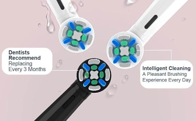 iO Replacement Heads Compatible with Oral B iO 2/3/4/5/6/7/8/9/10/Deep Clean Series Electric Toothbrush, Brush Heads Compatible with Oral B iO with Medium Bristles Care Your Teeth (8 Black/White)