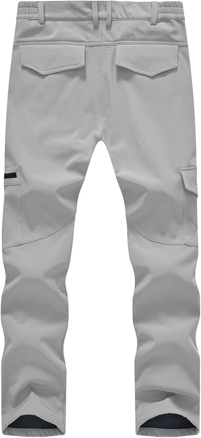 TBMPOY Men's Snow Ski Fleece Lined Hiking Pants Waterproof Winter Snowboard Warm Outdoor Insulated Pants Windproof