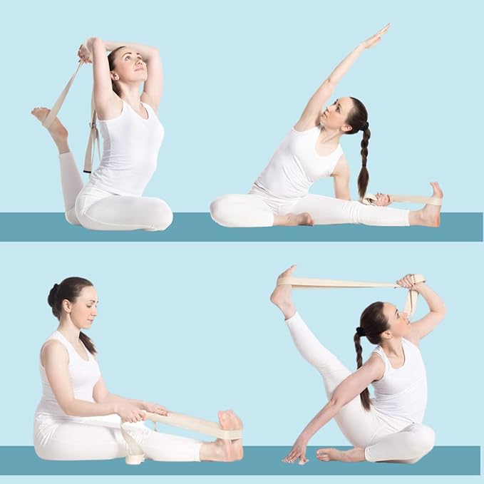 California Yoga Strap | Yoga Belt with Safe Adjustable D-Ring Buckle for Pilates | Stretching Strap | Exercise Bands | Physical Therapy | Improves Sitting Posture-StrideForce Fitness