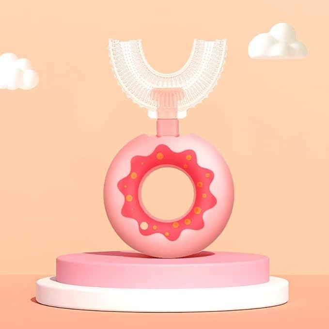 Toddler Toothbrush U Shaped,Lovely Colorful Food Grade Kids Toothbrush for 2-8 Years Old (4 Pack)