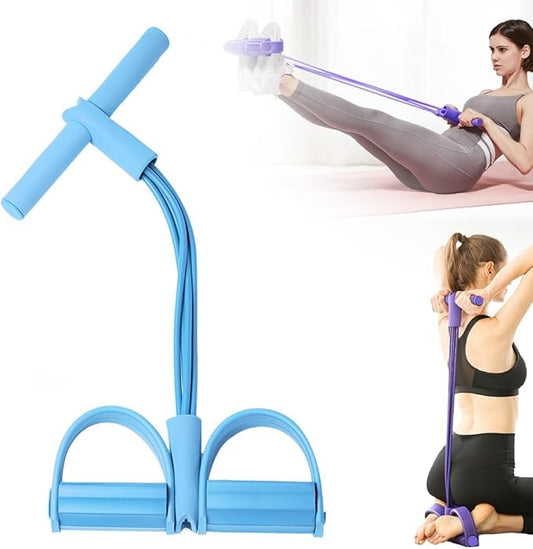 21 Fitness Resistance Bands-4 Tube Pedal Ankle Puller, Elastic Yoga Pedal Puller Resistance Band, Stretching Bands for Arm and Leg Workouts Abdomen, AB Training Auxiliary Device for Women Men-StrideForce Fitness