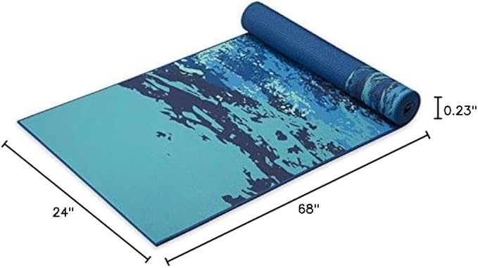 Gaiam Yoga Mat - Premium 6mm Print Reversible Extra Thick Non Slip Exercise & Fitness Mat for All Types of Yoga, Pilates & Floor Workouts (68" x 24" x 6mm Thick)-StrideForce Fitness