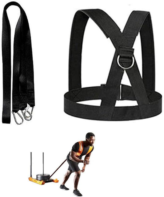 Sled Harness, Weight Speed Tire Pulling Workout Resistance and Assistance Trainer Physical Training Rope Football Exercise Equipment for Outdoor Indoor Men and Women-StrideForce Fitness