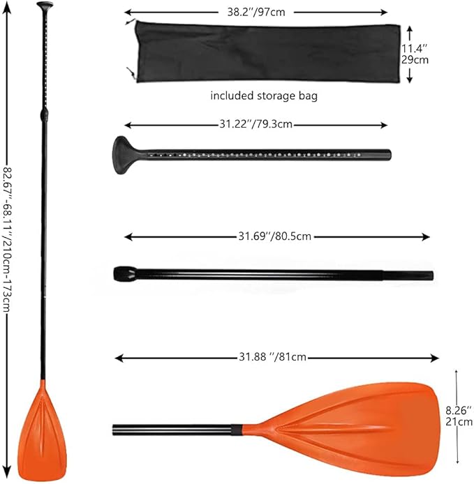 LBW 3 Piece SUP Paddle Board Paddle Floating Portable Paddleboard Accessories Adjustable Double Holes Lock Sturdy & Ergonomic for Surfing Beginner-StrideForce Fitness