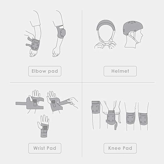 Kids Bike Helmet, Toddler Helmet for Youth Adult, Knee Pad Elbow Pad Wrist Guard Protective Gear Set for Skateboard, Bike, Skating, Cycling-StrideForce Fitness