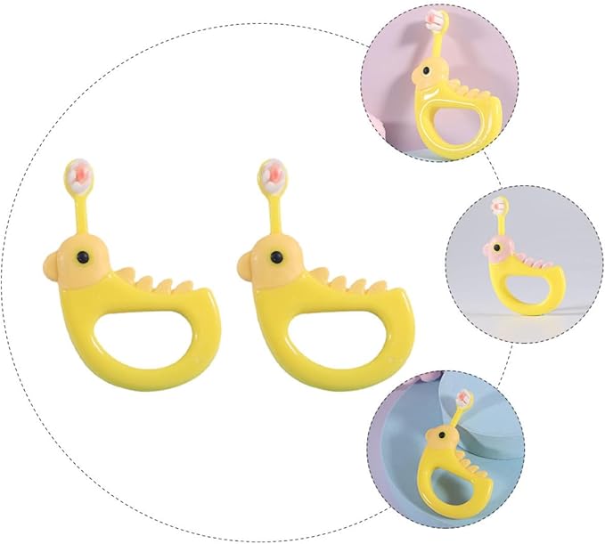 2pcs Toothbrushes Soft Bristles Gentle Cleaning Ergonomic Handle Yellow for Comfortable Practical Oral Care