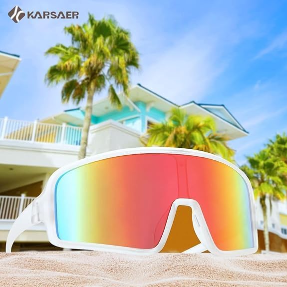 Karsaer Vision Sports Sunglasses Cycling Glasses Baseball Softball Sunglasses Unisex for Adult Youth Kids Boys Girls 8-16-StrideForce Fitness