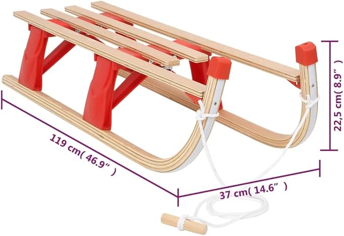 SKM Folding Sledge Wood 110 cm (Weight-10KG)-StrideForce Fitness