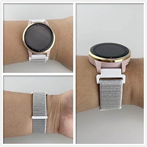 Sport Mesh Strap Compatible with Garmin vivoactive 4S/Venu 2S Smartwatch Replacement Woven Nylon Wristband Quick Release 18mm