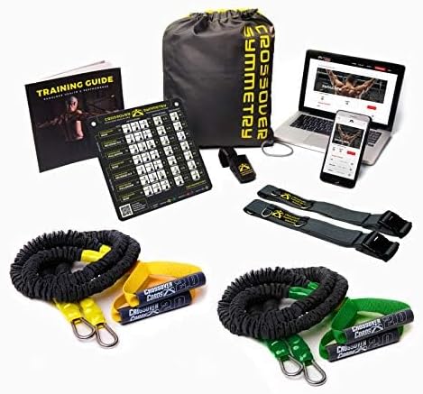 Crossover Symmetry Shoulder System Includes Two Sets of Resistance Bands Attachments Training Guide Exercise Chart Online Workouts for Home Fitness Rehab Rotator Cuff Exercises-StrideForce Fitness