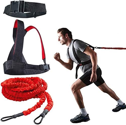 YNXing Dynamic Resistance Trainer for Resistance Training to Improve Strength, Power, and Agility 5m/2m Elastic Cord Set-StrideForce Fitness