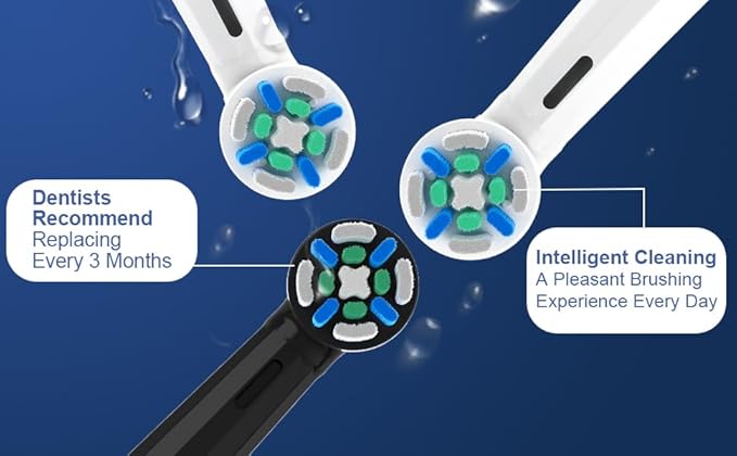 8 Pack Smart Cleaning Replacement Heads Compatible with Oral B iO 2 3 4 5 6 7 8 9 10 Series Electric Toothbrush, Brush Heads Compatible with Oral B iO Electric Handles (White)