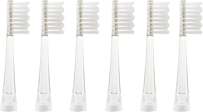 SEAGO Toothbrush Replacement Heads - SG977 SG513 - Kids Toothbrushes Heads for Toddlers - Compatible with SEAGO Electric Toothbrushes Kids (White, 6-Pack)
