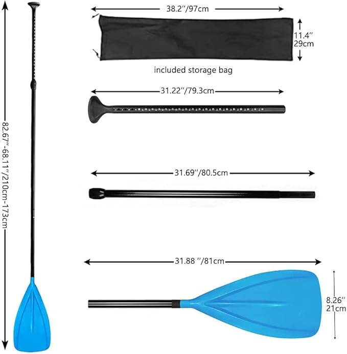 LBW 3 Piece SUP Paddle Board Paddle Floating Portable Paddleboard Accessories Adjustable Double Holes Lock Sturdy & Ergonomic for Surfing Beginner-StrideForce Fitness