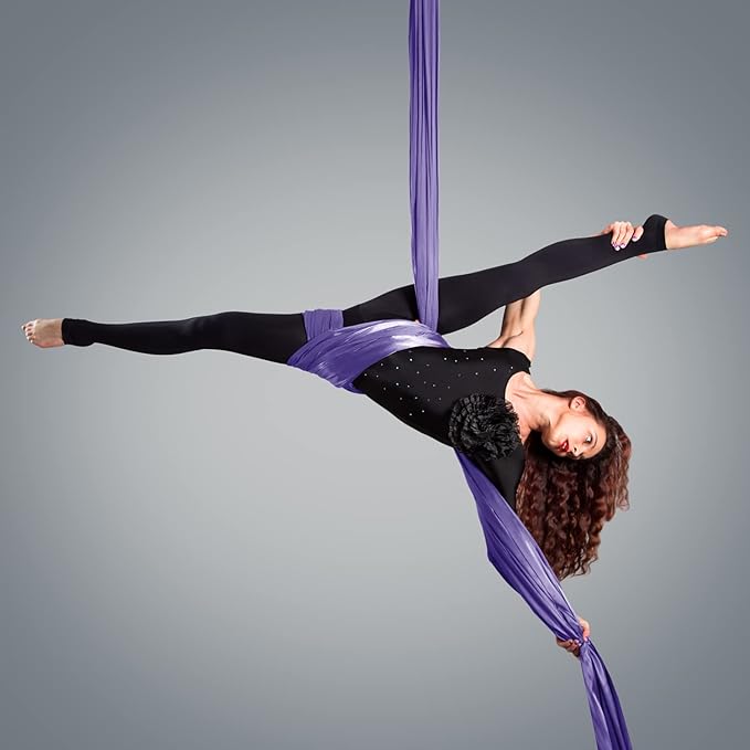 PRIOR FITNESS Aerial Silks Kit Colorful 9/15/20 Yards 40D Nylon Fabric Hammock Set With Hardware & Guide for All Levels Of Aerial Yoga Practice and Acrobatic Flying For Adults Aerial silk-StrideForce Fitness