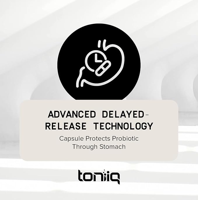 Toniiq 200 Billion CFU Probiotic Supplement 30 Verified Third-Party Tested Strains - Fully Shelf-Stable Probiotics Formula with Prebiotic Blend - Extended Release Capsules-StrideForce Fitness