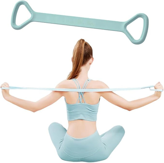 Figure 8 Resistance Band, Arm Back Shoulder Exercise Elastic Rope Stretch Fitness Band, Foot, Leg, Hand Stretcher, Arm Exerciser for Yoga Pilates Stretching Physical Therapy, Home Gym Workout-StrideForce Fitness