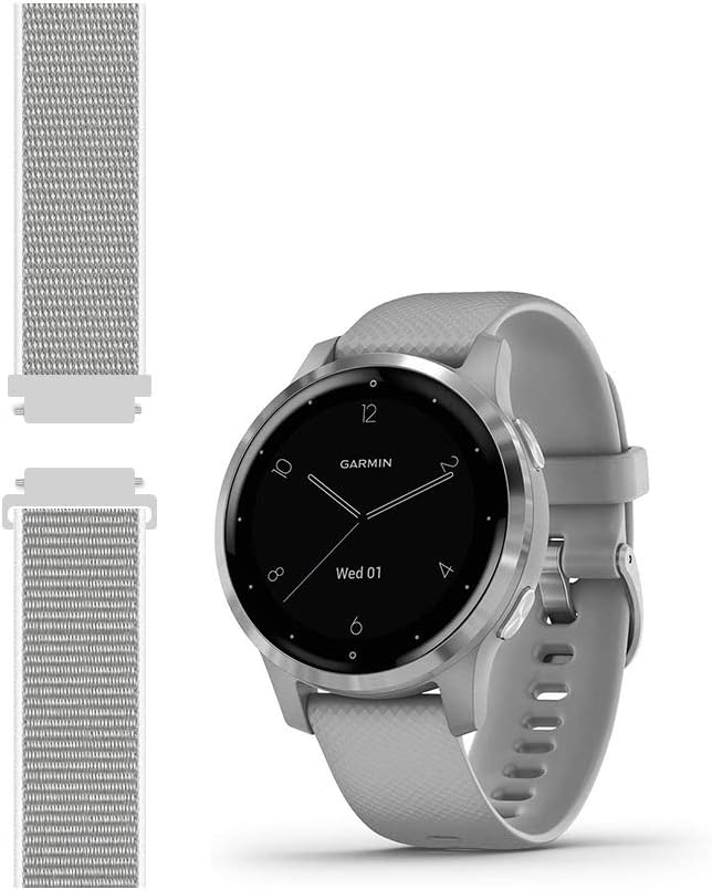 Sport Mesh Strap Compatible with Garmin vivoactive 4S/Venu 2S Smartwatch Replacement Woven Nylon Wristband Quick Release 18mm