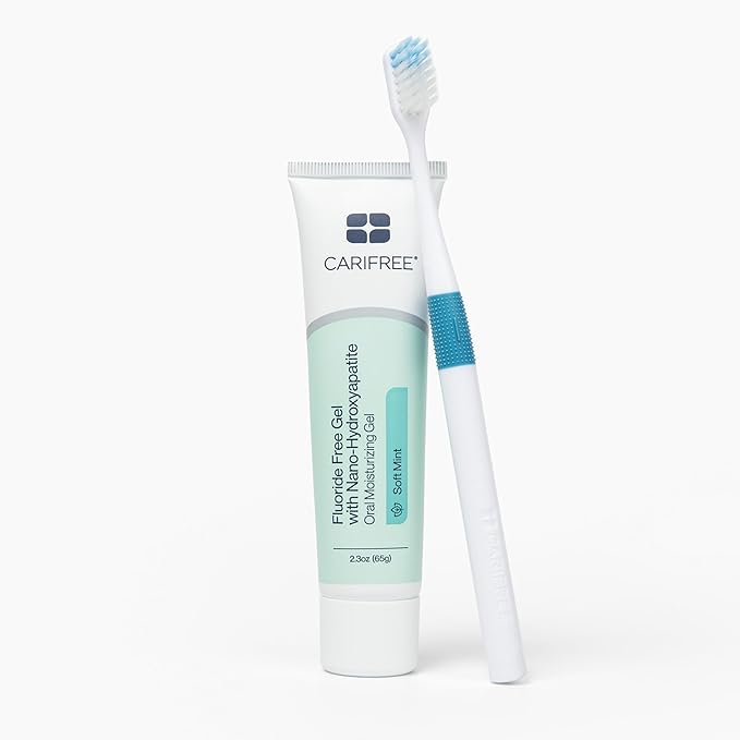 CariFree Fluoride Free Gel Soft Mint Flavor, Neutralizes pH, Freshens Breath and Moistens Mouth, Dentist Recommended for Oral Care, Toothpaste Replacement 2.3 Ounce (Pack of 4)