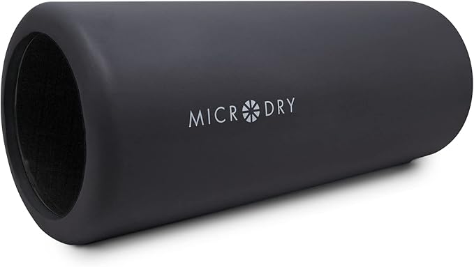 MICRODRY Deluxe Fitness Foam Back Roller for Muscle Relief, Roller for Yoga, Stretching, Deep Tissue Firm Massage & Trigger Point Release, Exercise Workout at Home or Gym, 13x5.3", Dark Grey-StrideForce Fitness