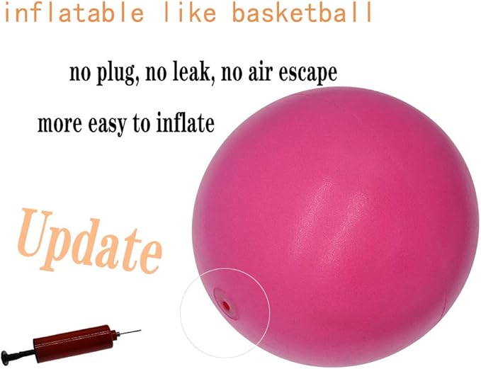 Pilates Ball 8 inch, Small Exercise Ball for Between Knees with Needle Pump for Core Workout & Physical Therapy Yoga PT-StrideForce Fitness